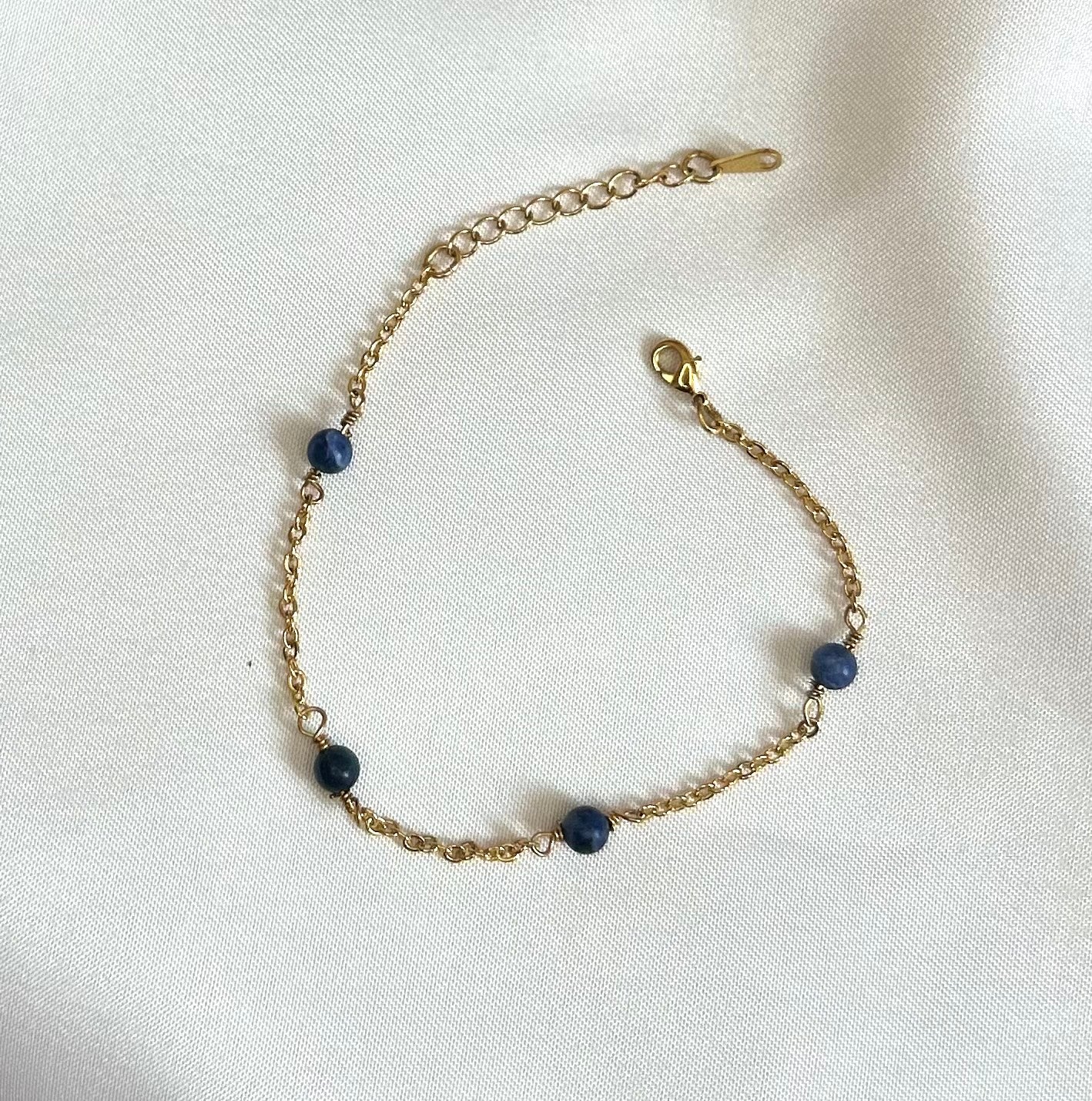 bracelet perle en lapis lazuli