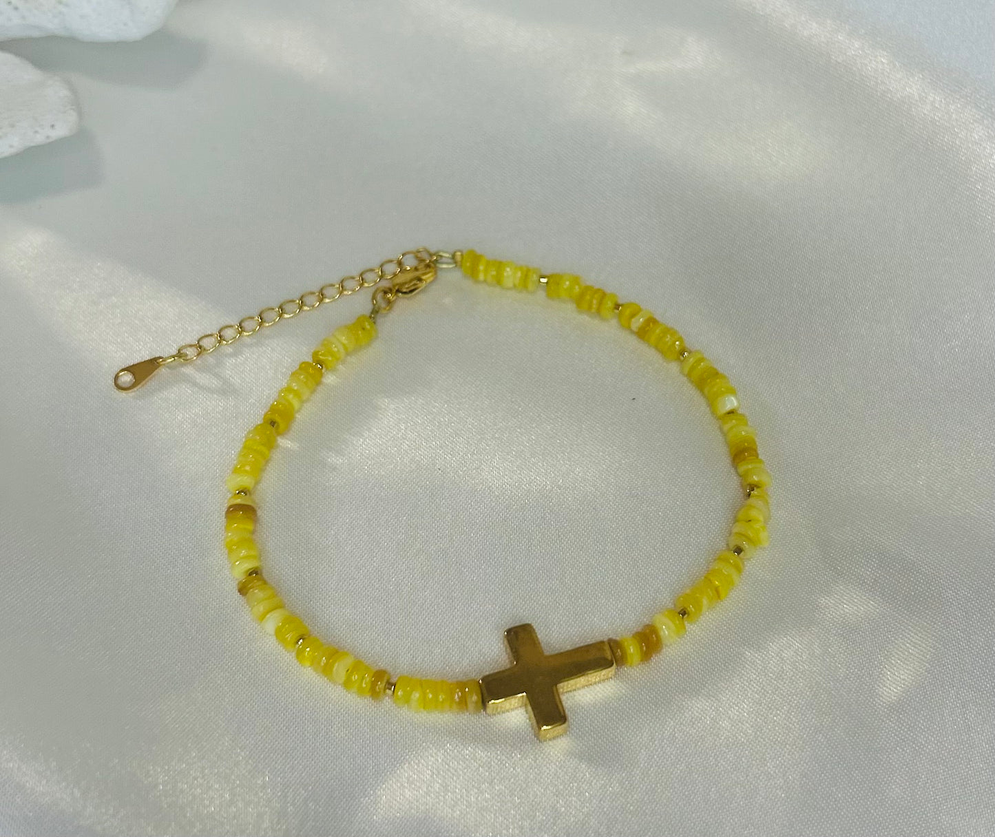 bracelet de cheville jaune